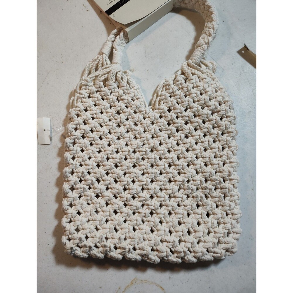 Rachel Zoe Ivory Woven Beach Shopping Shoulder bag